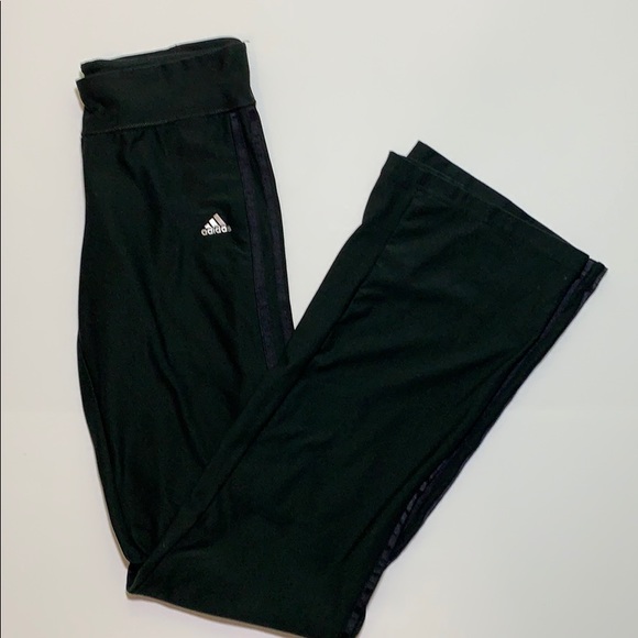 adidas Pants - Adidas black wide leg pants size XS